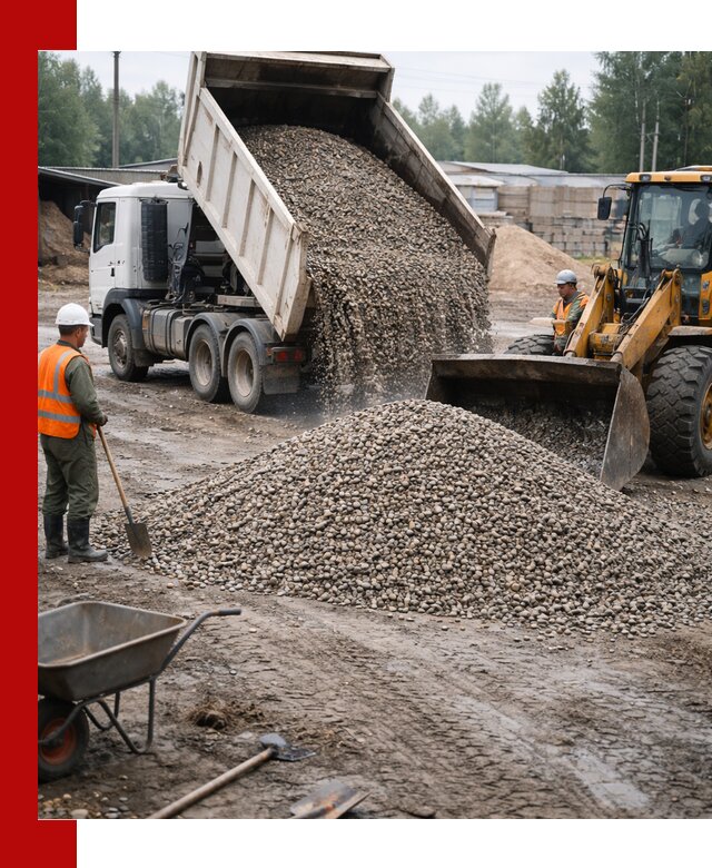 Мытый гравий с доставкой в Жигулёвске от карьера до участка