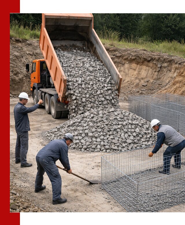 Камень для габионов с доставкой в Жигулёвске быстро и надёжно