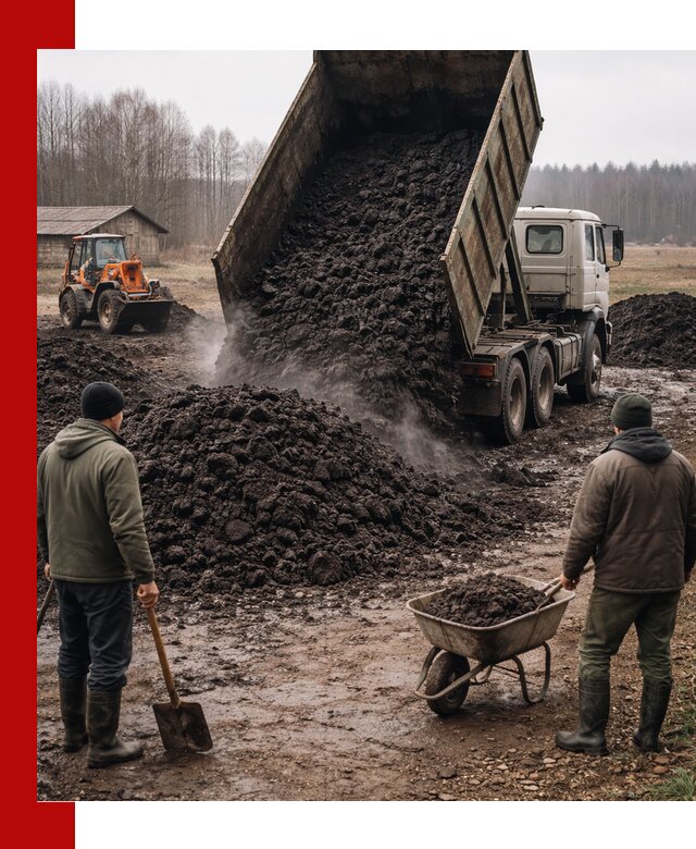 Доставка низинного торфа с разгрузкой и доставкой в Жигулёвске