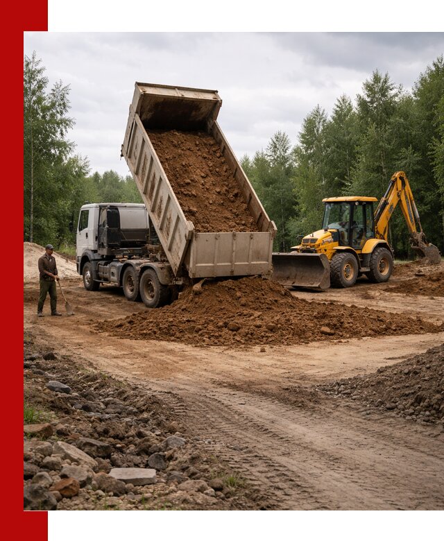 Доставка суглинка самосвалами в Жигулёвске подсыпка и планировка