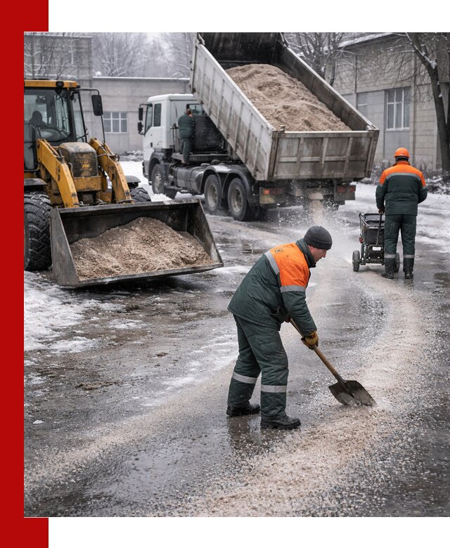 Реагент против гололеда с доставкой и нанесением в Жигулёвске