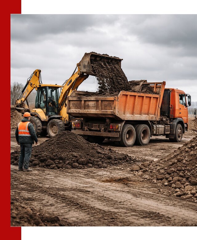 Вывоз грунта и строительного мусора в Жигулёвске грузовыми самосвалами