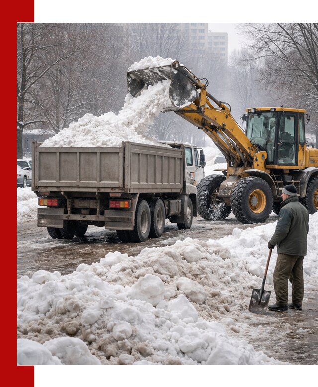 Вывоз снега грузовой техникой в Жигулёвске оперативно и чисто